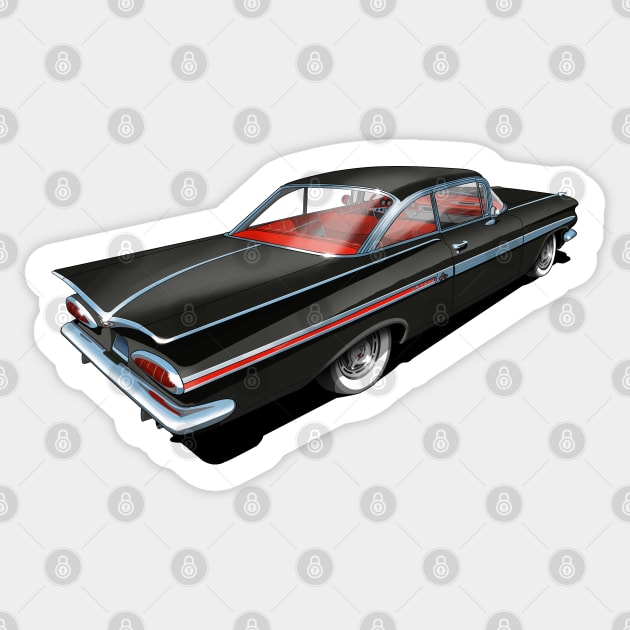 1959 Chevrolet Impala in Black Sticker by candcretro